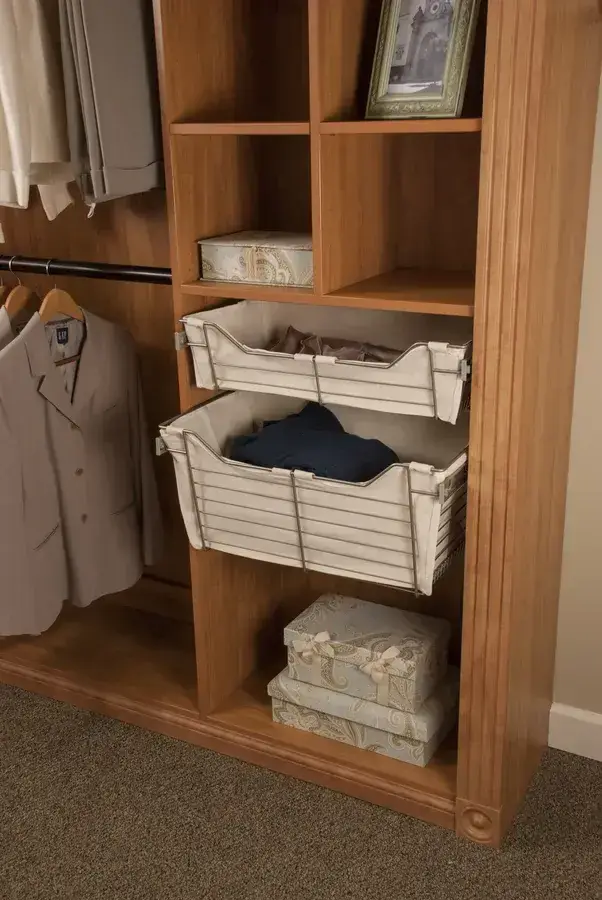 Fabric basket shelf storage