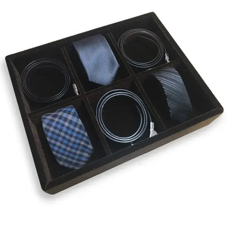 Pull-out tie and belt tray at reachable height