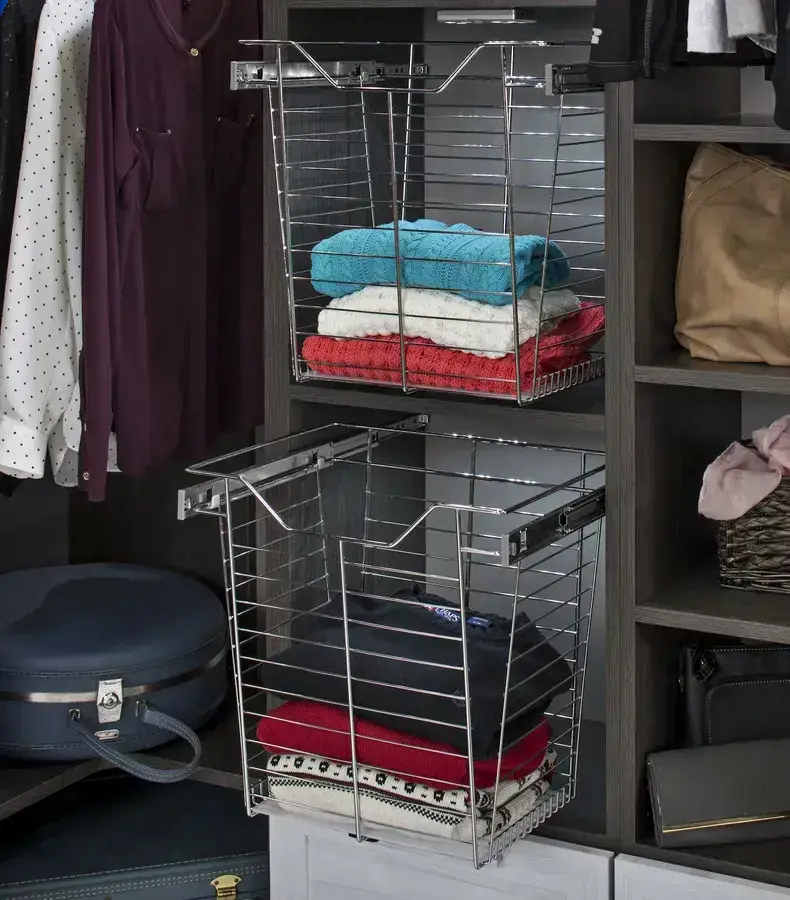 Pull-out wire basket storage