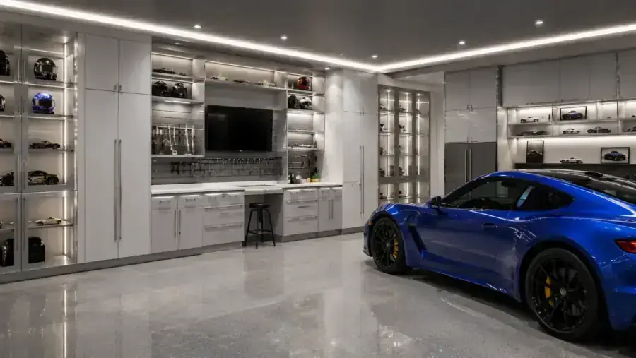 Luxury silver garage cabinets