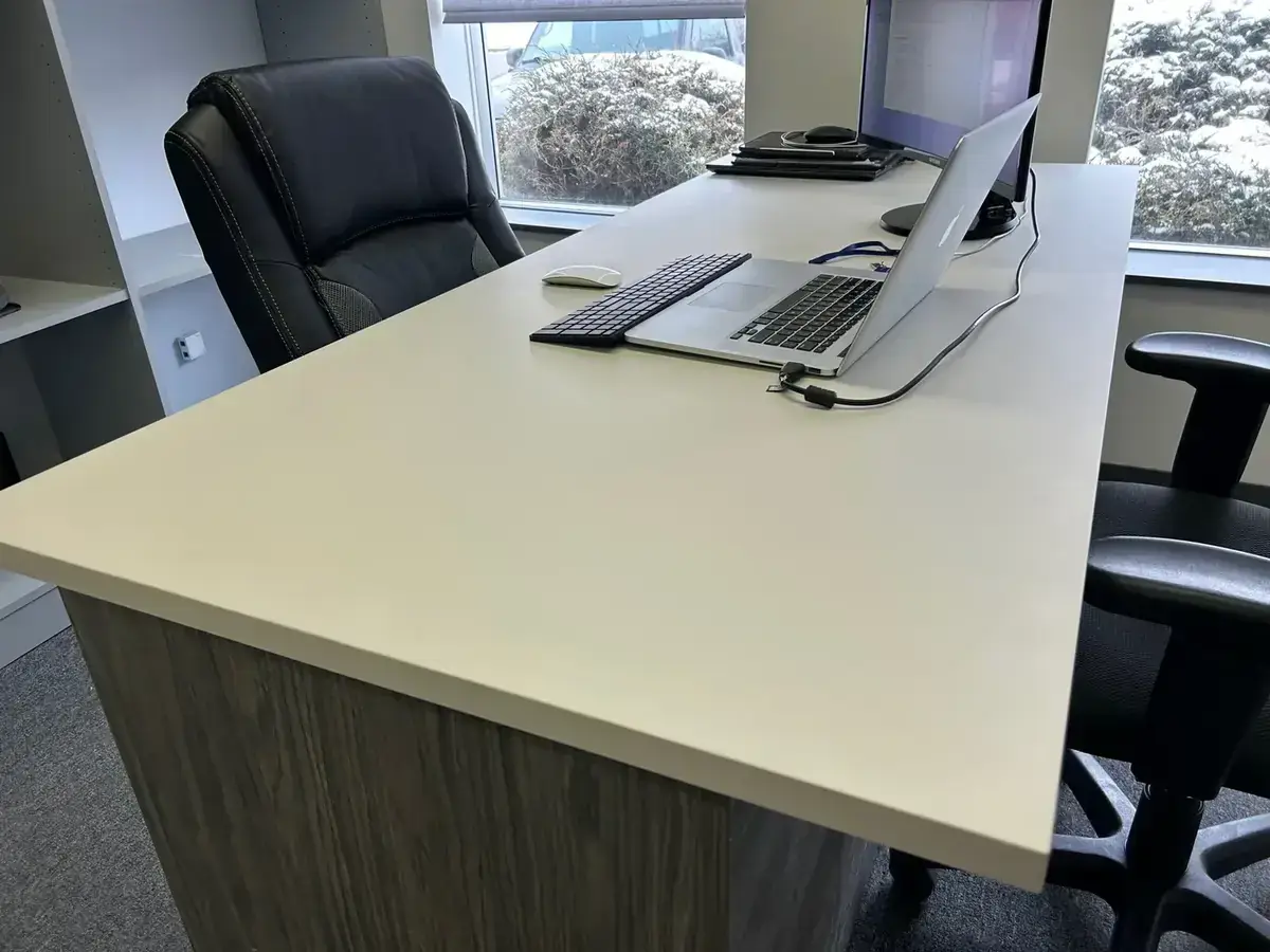 Custom built-in office desk